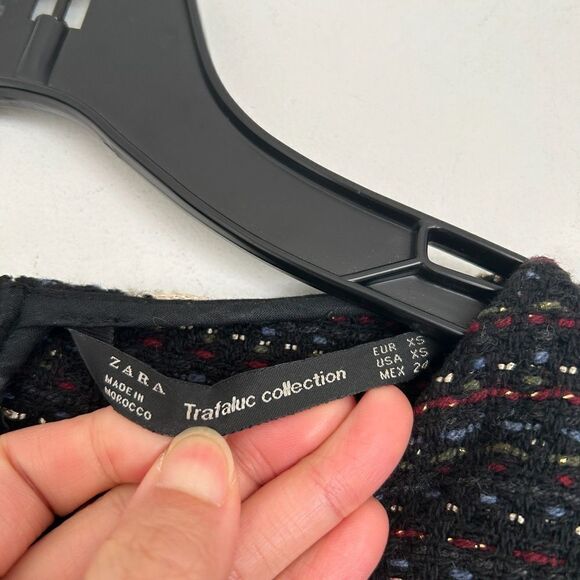 Zara Trafaluc Collection Short Sleeve Knit Stripe Sweater Fringe Dress Size XS - Picture 9 of 10